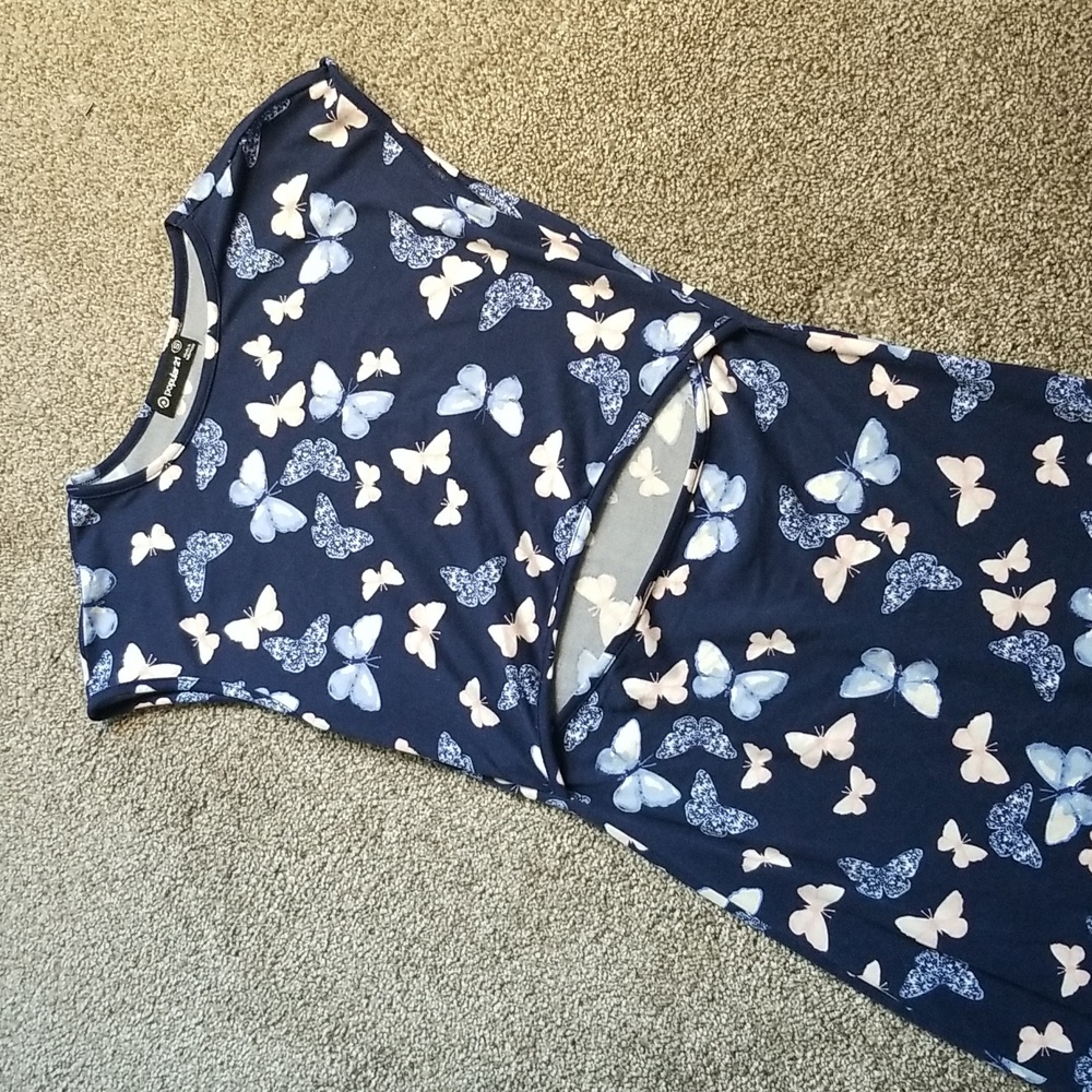 POPULAR 21 STRETCHY BUTTERFLY PRINT DRESS